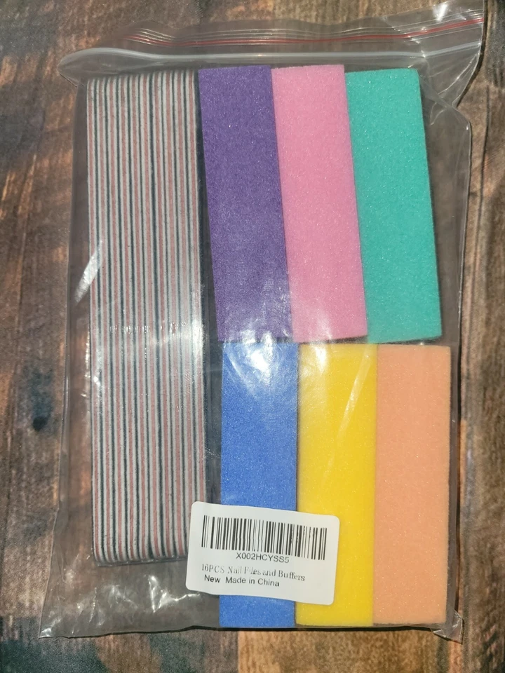 Juego de herramientas profesionales de manicura de uñas de 16 piezas. Limas y tampones de uñas de 120 granos. NUEVO Foto 2 de 2