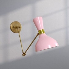 1950's Mid Century Handmade Brass Italian Diabolo Wall Sconce Light Fixture
