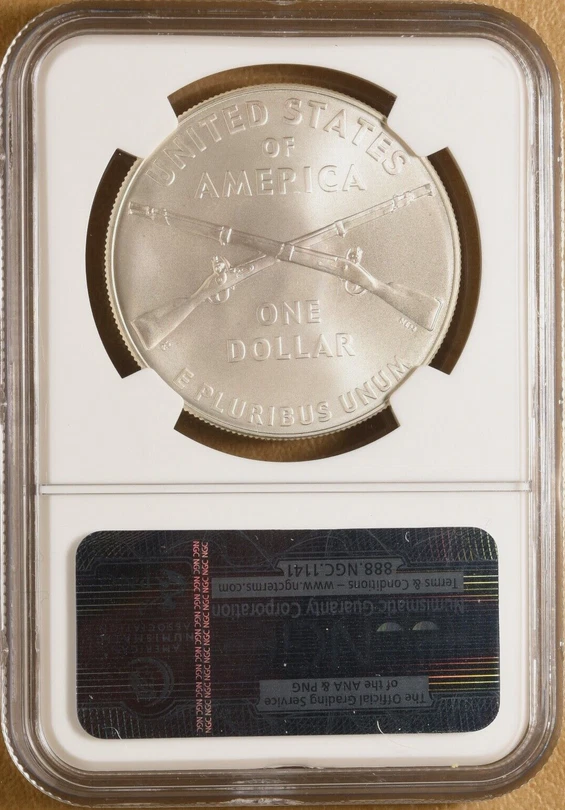 :2011-W S1$ Infantry Commemorative Silver Dollar BU NGC MS 70 Rarity R3 Top Pop - Image 2 of 2