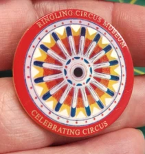 Ringling Circus Museum Pin Celebrating Circus colorful metal pinback 1 1/4 inch