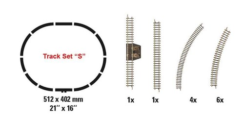Märklin Z Gleisset "S": R195mm Kurven Gleisoval 21" x 16" fahrbereit Spur Z