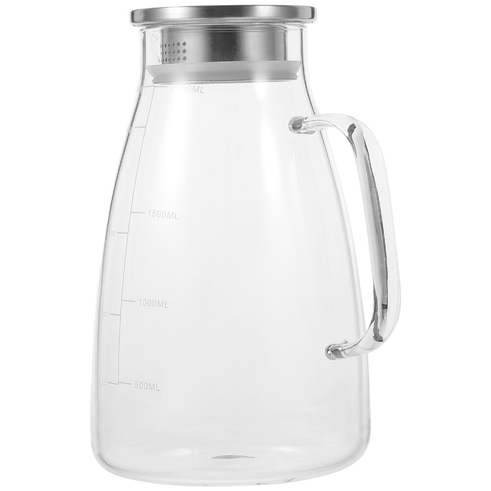 2000ml Glass Water Pitcher with Lid and Spout for Hot/Cold Drinks eBay
