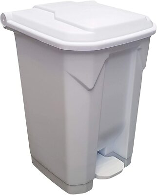Recycling Treteimer Step On Behälter Abfalleimer weiß Boden & Deckel - 2 Größen