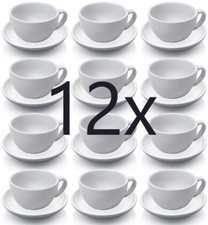 12 Stück Cappuccinotasse und Untertasse, Cappuccinotassen Set, Porzellan 0,20 l