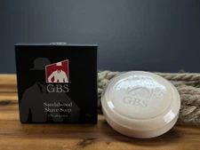 Men's Sandalwood Shaving Soap Puck 97% Natural Enriched With Shea Butter Refill