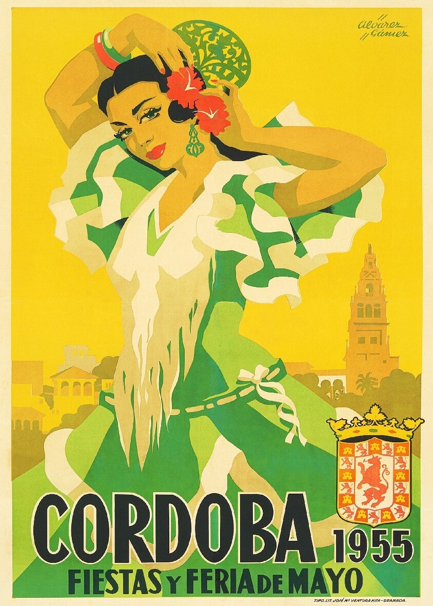 Poster FERIA CORDOBA 1955 - Affiche Vintage HQ - Format 50x70cm - Neuf - Marque PostersAndCo