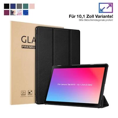 LBH TEC-EXPERT Custodia protettiva tablet per Lenovo Tab M10 Plus 3. Custodia vetro pieghevole Gen 10.1" 2022