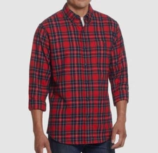 Weatherproof Vintage Men's Red Plaid Antique-Like Flannel Shirt Size S