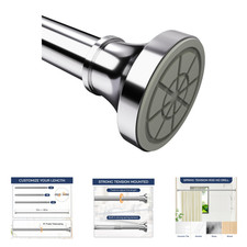 Shower Curtain Rod Adjustable Tension Stainless Steel 31-80 Inches No-Drill