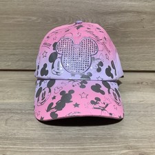 NEW Disney Parks Mickey Mouse Ears Pink Sequins Bling Jeweled Baseball Cap Hat