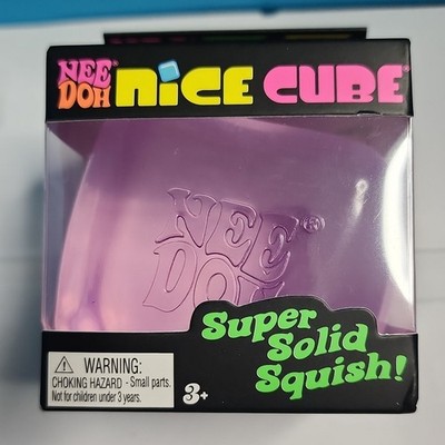 NEW Nee Doh Nice Cube Super Solid Squish Purple Toy