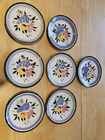 Set Of 7 Vintage Stangl Pottery Fruit and Flowers 6” Dessert/Bread Plates