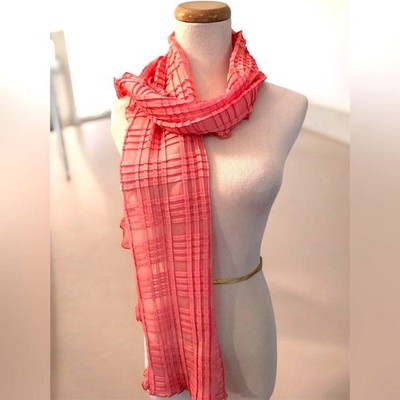 [Susan Daniels] Coral Pattern Ruffle Designer Scarf