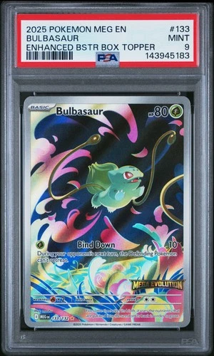 2025 POKEMON MEG EN-MEGA EVOLUTION ENHANCED BOOSTER BOX TOPPER BULBASAUR PSA 9