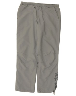 Adidas Mens Graphic Tracksuit Trousers Medium W32 L30 Grey Polyester AB02