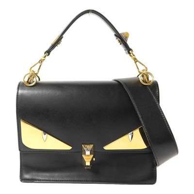FENDI Kani 2 Way Shoulder Bag 8BT283 Calfskin Leather Black | eBay