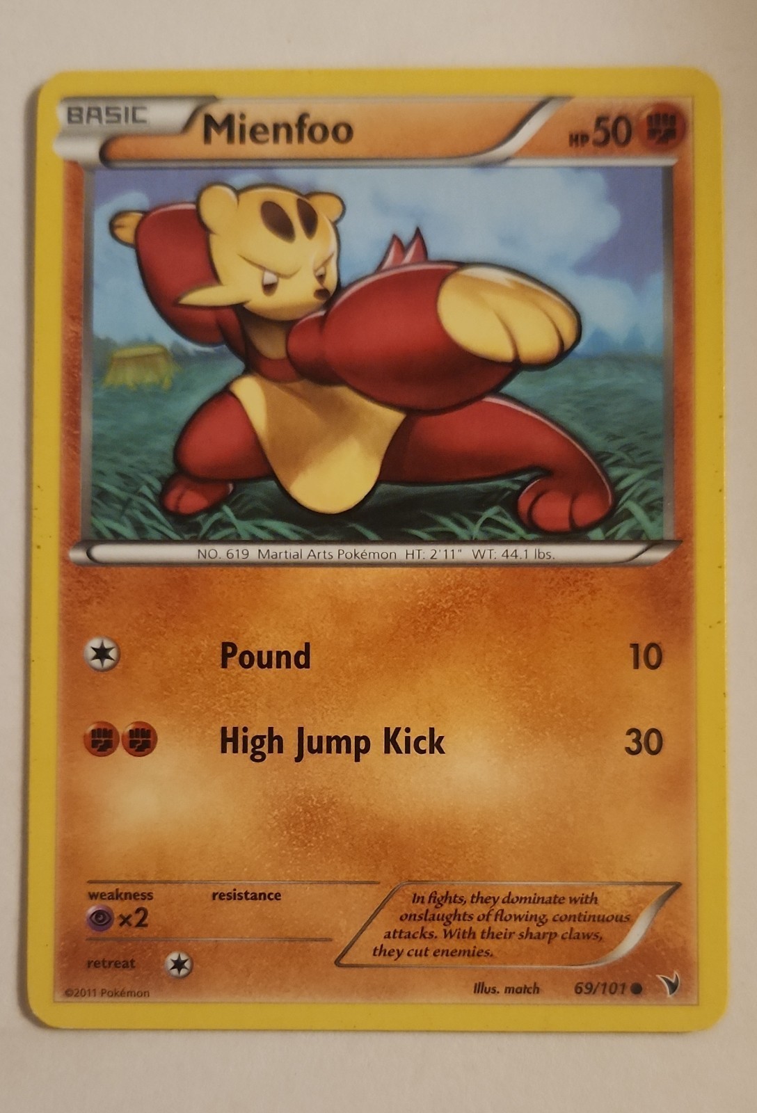 Mienfoo 69/101 Noble Victories Regular Pokemon TCG NM