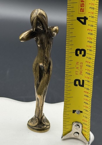 Antico timbro francese Art Nouveau bronzo bagno donna nuda sigillo cera - Foto 4 di 4