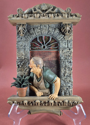 Michael & Shelley Buonaiuto Window Sculputre the Herbalist 12'' x 8'' Signed