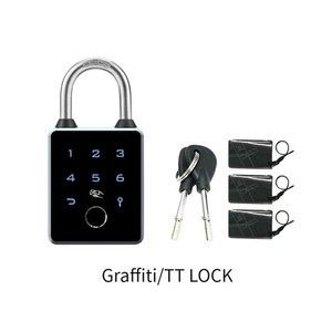 Combination Smart Padlock Touchscreen with Keys Backup Fingerprint Portable