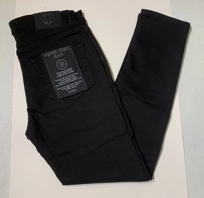 NWT VGB Vintage Genes Black Mens Slim Fit Comfort Terry Denim Black Jeans All SZ
