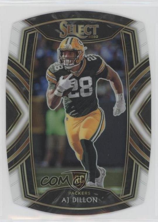 2020 Panini Select Club Level White Prizm Die-Cut AJ Dillon #265 Rookie RC 0o6v