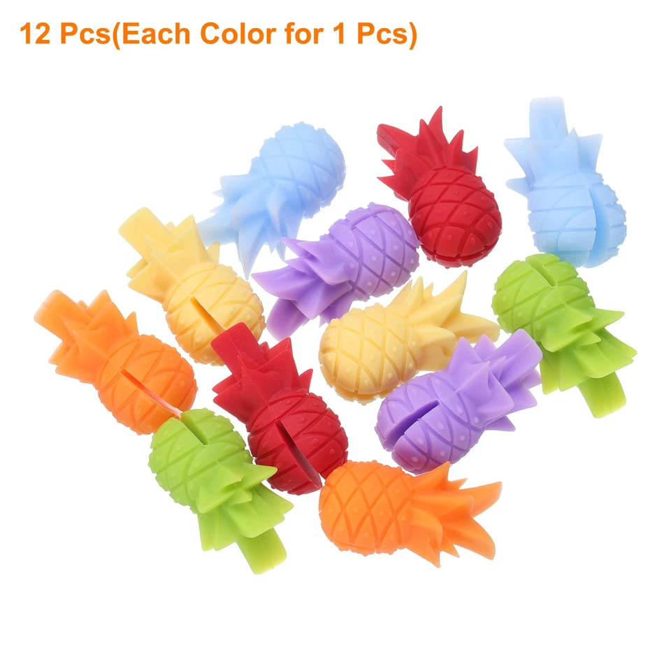 12pcs Wine Glass charm, Silicone Drink Glass Markers, Flower Glass Identifier Foto 3 de 4