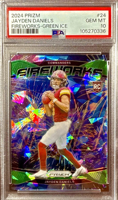 SSP PSA 10 RC Jayden Daniels 2024 Panini Prizm Fireworks Cracked