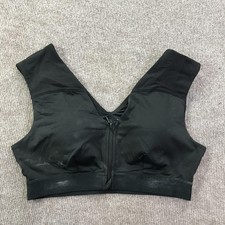 Tommie Copper Sports Bra Womens XL Black Front Zip Copper Znergy Mesh Support