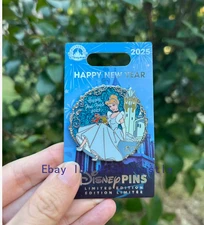 Disney Parks pin 2025 Happy New Year pin Princess Cinderella pin LE1600