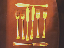 Fischbesteck Jugendstil Silber -exclusiv W & B. - 4 Pers. - 8 Teile TOP- S -