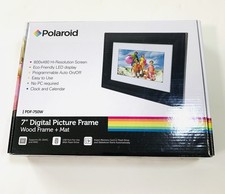Polaroid Digital 7 Hi Resolution Picture Frame Black Wood Frame New