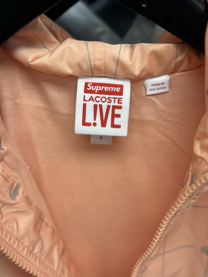 SUPREME x Lacoste Rejilla Reflectante Nylon Anorak Melocotón Talla M Foto 3 de 4