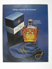 ADVERT Seagrams Crown Royal Whiskey Christmas Ad Cocktail Bar Vintage 1970s