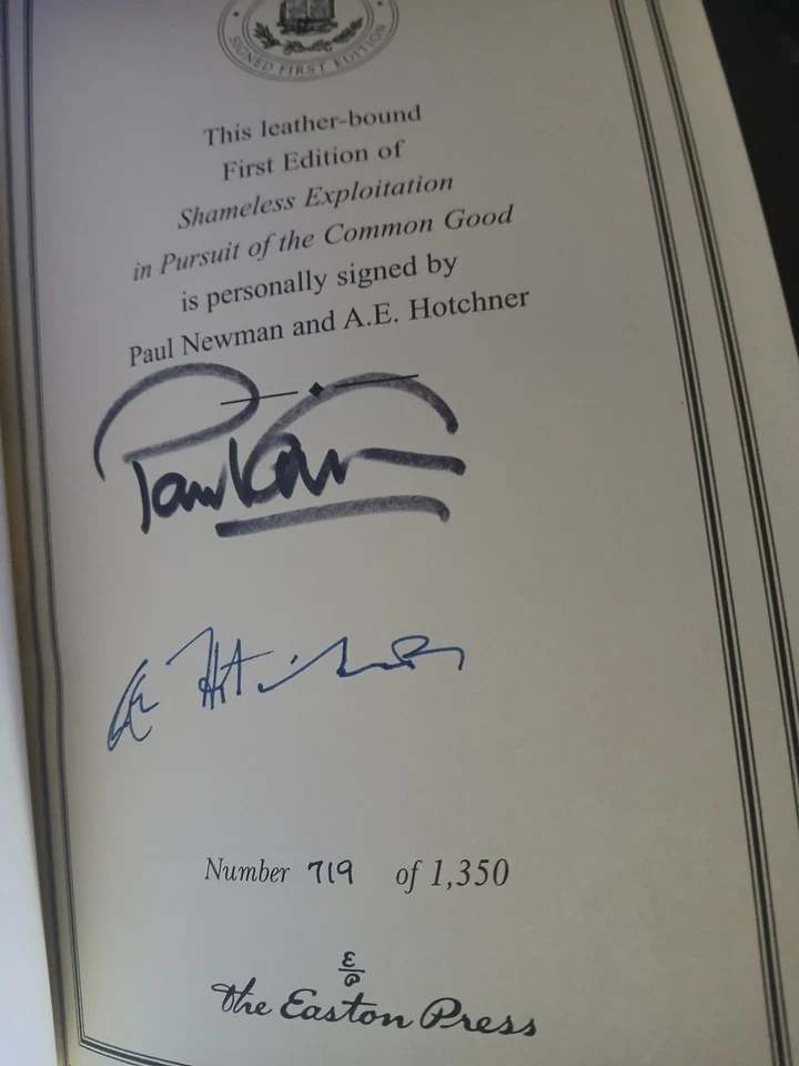 🔥 PAUL NEWMAN SIGNED Shameless Exploitation Easton Press Leather RARE FIND 🔥 — 第 4/4 张图片