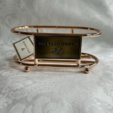 MacKenzie Childs Rose Gold Plated Metal Bathroom Footed Soap/Lotion Caddy m26-5