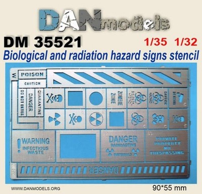 Dan Models 35521 Biological and radiation hazard signs stencil 90/55mm 1/35