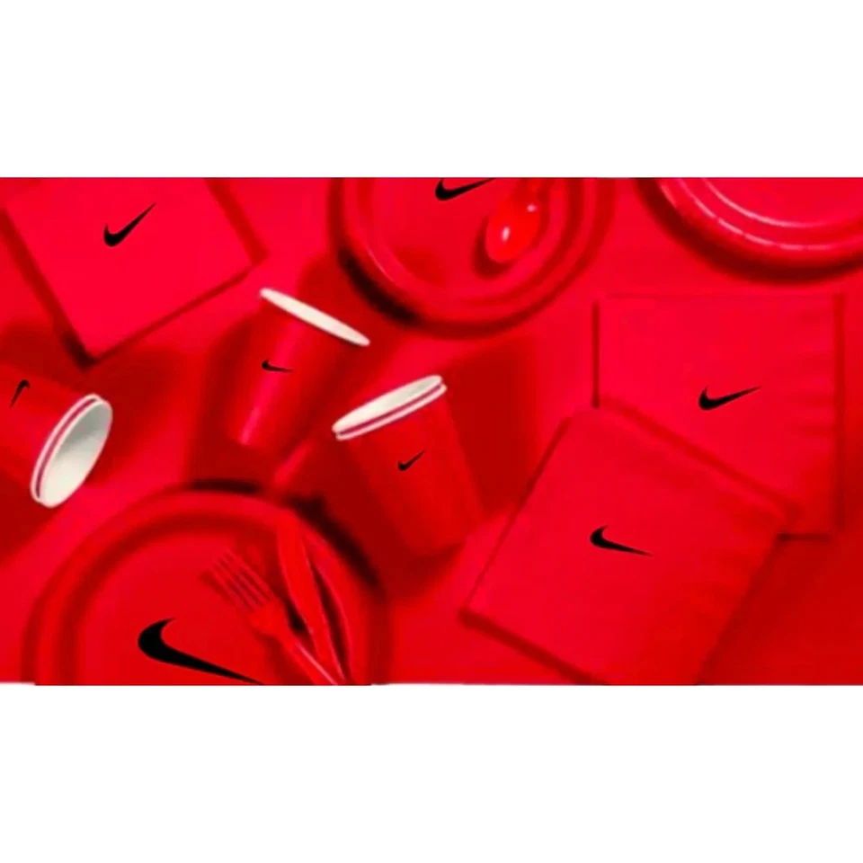 Juego de vajilla personalizado Sw00sh fiesta, fiesta de cumpleaños de 60 piezas en total-rojo negro Foto 2 de 3