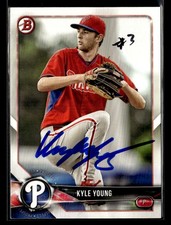 Kyle Young signed auto 2018 Bowman #BP129 card Philadelphia Phillies