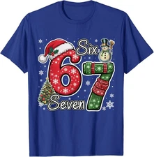 Six Seven 67 Funny Meme Cute Christmas Family Unisex Sweatshirt T-shirt