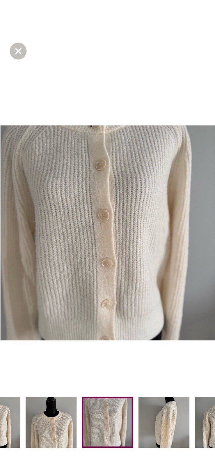 Universal Thread Women’s Knit White Button Up Car… - image 3