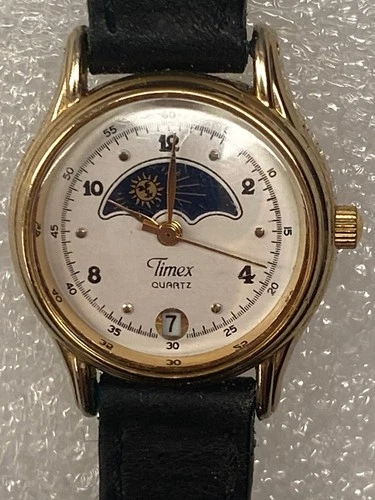 Vintage 90s Timex Moon Phase Quartz Watch for Women Ladies 90s Timex Watches