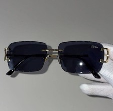 Cartier Big C Diamond Cut Black Frameless Lens