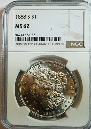 1888-S Morgan Dollar -  NGC MS62 - Beautiful Lustrous Coin