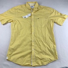 Lacoste Button Down Shirt Size M Yellow Gingh...