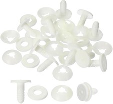 PATIKIL 30mm Doll Joints, 10 Set Plastic Removable Animal Joints 30mm, White