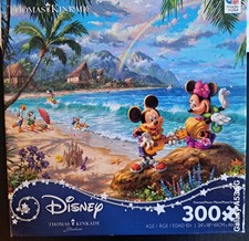Thomas Kinkade Disney MICKEY  MINNIE MOUSE IN HAWAII Jigsaw Puzzle 300 pc