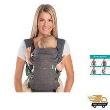 Baby Carrier 4-in-1 Convertible Gray Adjustable Ergonomic for Newborn to Toddler