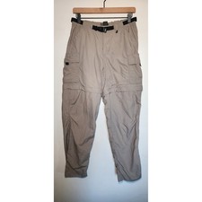 REI Sahara Convertible Hiking Pants Womens 4 Khaki Tan Nylon Zip Off UPF 50+