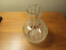 Vintage American Brilliant Cut Glass Crystal Open Carafe 8 1/2” EUC